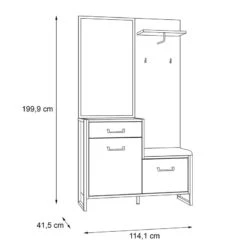 Ensemble D’entrée Compact Voru -Meubles Soldes Boutique 1000264578 210505 14340800099 SKETCH DETAILS P000000001000264578 sketch