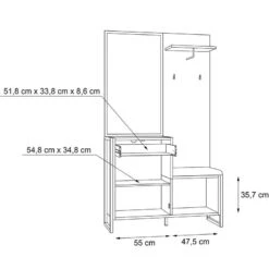 Ensemble D’entrée Compact Voru -Meubles Soldes Boutique 1000264578 210505 14340800100 SKETCH DETAILS P000000001000264578 sketch